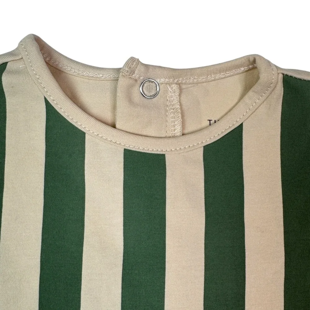 Tiny Tribe Baby Long Sleeve Romper Green‎ Stripe